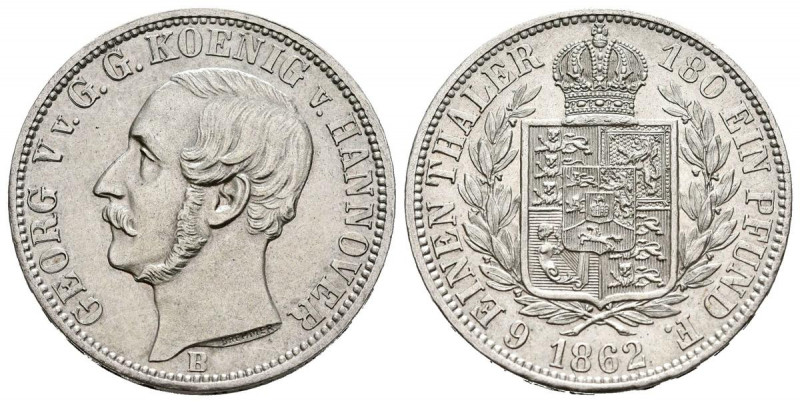 ALEMANIA. 1/6 Thaler. (Ar. 5,34g/23mm). 1862. Hannover B. (Km#238). EBC.