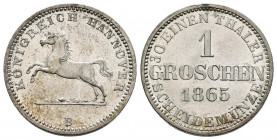 ALEMANIA. 1 Groschen. (Ar. 2,20g/18mm). 1865. Hannover B. (Km#236). SC-.