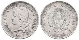ARGENTINA. 20 Centavos. (Ar. 4,92g/23mm). 1883. (Km#27). MBC+.