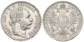 AUSTRIA. 1 Florín. (Ar. 12,28g/29mm). 1888. Francisco José I. Viena. (Km#2222). EBC. Rayitas.