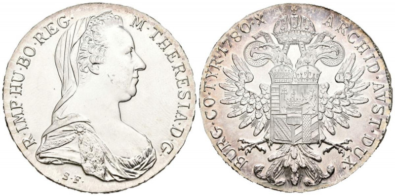 AUSTRIA. 1 Thaler. (Ar. 28,14g/41mm). 1780. María Teresa. Reacuñación moderna. (...