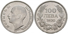 BULGARIA. 100 Leva. (Ar. 19,86g/34mm). 1930. Boris III. (Km#43). MBC+.
