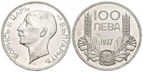 BULGARIA. 100 Leva. (Ar. 19,85g/34mm). 1937. Boris III. (Km#45). MBC+.