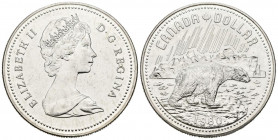 CANADA. 1 Dollar. (Ar. 23,39g/36mm). 1980. ( Km#128). EBC. Rayitas.