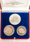 COSTA RICA. Set completo compuesto por 3 monedas de 20, 10 y 5 Colones conmemorativos del XXV Aniversario de la Fundacion del Banco Central de Costa R...
