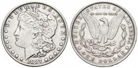 ESTADOS UNIDOS. 1 Dollar. (Ar. 26,58g/38mm). 1887. Philadephia. (Km#110). MBC+.