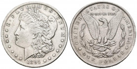 ESTADOS UNIDOS. 1 Dollar. (Ar. 26,64g/38mm). 1891. Philadephia. (Km#110). MBC+. Golpecito en el canto.