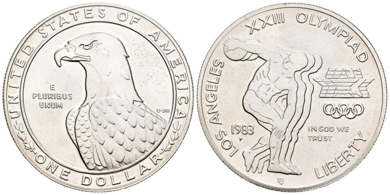 ESTADOS UNIDOS. 1 Dollar. (Ar. 26,63g/38mm). 1983. Philadelphia P. Olimpiada de ...