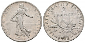 FRANCIA. 2 Francs. (Ar. 9,96g/27mm). 1913. París. (Km#845). EBC+. Rayita en anverso.