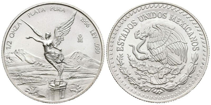 MEXICO. 1/2 Onza. (Ar. 15,54g/33mm). 1996. (Km#612). Plata pura. SC.