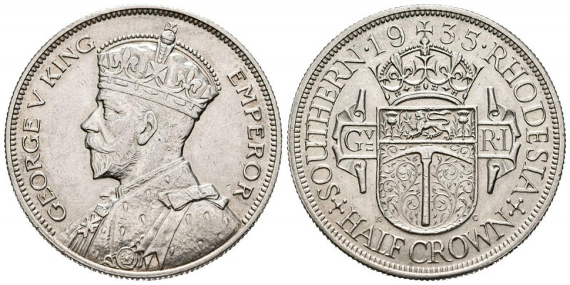 RHODESIA DEL SUR. 1/2 Crown. (Ar. 14,14g/32mm). 1935. Jorge V. (Km#5). EBC-.