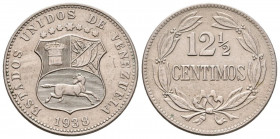 ESTADOS UNIDOS DE VENEZUELA. 12 1/2 Céntimos. (CuNi. 5,00g/23mm). 1938. Philadelphia. (Km#Y28). EBC+.