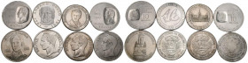 VENEZUELA. Bonito e interesante conjunto de 8 monedas de plata con variedad de módulos (5,10 y 100 Bolívares) y fechas de acuñación (entre 1886 y 1986...