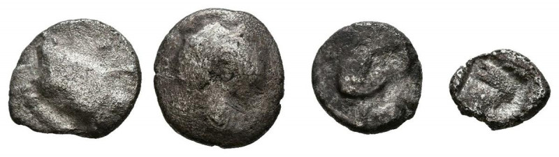 GRECIA ANTIGUA. Lote compuesto por 4 Divisores pequeños griegos a identificar. A...