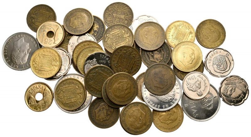 ESTADO ESPAÑOL y JUAN CARLOS I. Interesante conjunto de diferentesmonedas con lo...