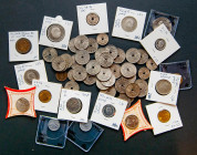 ESPAÑA. Conjunto de 59 monedas, principalmente del Estado Español con una gran variedad de módulos, tipos y fechas. Destaca un lote de 37 piezas de 25...