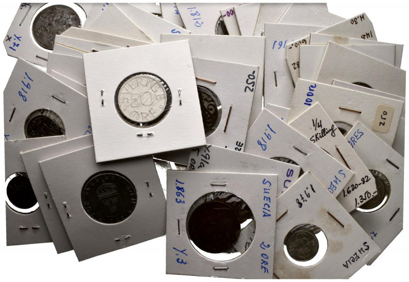 SUECIA. Lote compuesto por 58 monedas de diferentes valores y años. BC/MBC. A EX...