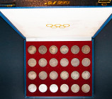 ALEMANIA. Estuche original y completo formado por 24 monedas en plata de 10 Marcos conmemorativos de la Olimpiada de Munich. 1972. Todas diferentes. C...