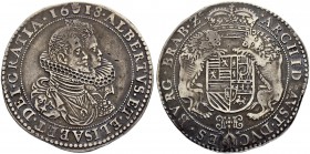 BELGIEN
Brabant, Herzogtum. Albert und Isabella, 1598-1621. Dukaton 1618, Antwerpen. 32.13 g. Vanhoudt 617. Delmonte 248. Dav. 4428. Sehr schön / Ver...