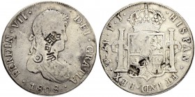 BOLIVIEN
Fernando VII. 1808-1824. 8 Reales 1808, PJ-Potosi. Mit zahlreichen chinesischen Chopmarks. 26.73 g. Cayon 15790. Schön-sehr schön / Fine-ver...
