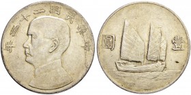 CHINA
Republik. Dollar Jahr 22 (1933). 26.61 g. L./M. 109. Dav. 223. Selten / Rare. Vorzüglich / Extremely fine. (~€ 255/~US$ 315)