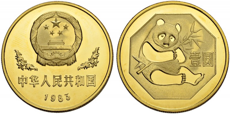 CHINA
Volksrepublik. 1 Yuan 1983. Panda. 12.43 g. KM 85. Polierte Platte. FDC /...