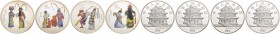 CHINA
Volksrepublik. 10 Yuan 2000. Set von vier kolorierten 10 Yuan Münzen der Peking Oper. Ln Originaletui mit Zertifikat / In original box with cer...