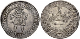 DÄNEMARK
Christian IV. 1588-1648. 2 Kroner 1618, Kopenhagen. 37.57 g. Dav. 105 A. Dab. 3516. Kleine Kratzer und Graffito auf dem Avers / Small scratc...