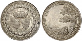 DEUTSCHLAND
Anhalt-Bernburg, Herzogtum. Alexander Karl, 1834-1863. Silbermedaille 1834. Auf seine Vermählung mit Friederike von Holstein-Sonderburg-G...