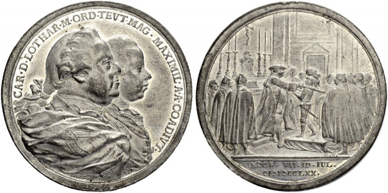 DEUTSCHLAND
Deutscher Orden. Carl Alexander von Lothringen, 1761-1780. Zinnmeda...