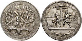 DEUTSCHLAND - Erzgebirge
Silbermedaille 1565. Unsigniert, Stempel von Nickel Milicz oder seiner Werkstatt. Christus bricht unter dem Kreuz zusammen. ...