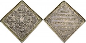 DEUTSCHLAND
Regensburg, Stadt. Silbermedaille o. J. (um 1596). Klippe. Auf den Reichstag zu Regensburg. Gekrönter, nimbierter Doppeladler mit Reichsa...
