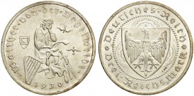 DEUTSCHLAND
Weimarer Republik. 3 Reichsmark 1930 A, Berlin. 700. Todestag von Walther von der Vogelweide. 15.02 g. J. 344. FDC / Uncirculated. (~€ 85...