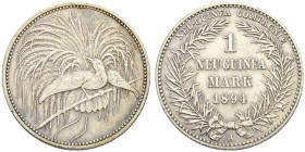 DEUTSCHLAND
Deutsch-Neu-Guinea. 1 Neu-Guinea Mark 1894, Berlin. 5.55 g. J. 705. Sehr schön / Very fine. (~€ 85/~US$ 105)