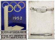 FINNLAND
Republik. Bronzeplakette 1952. Abzeichen für Mitglieder der Jury und der Kommission für die Olympischen Spiele 1952 in Helsinki. 32 x 48 mm....
