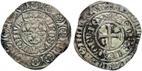 FRANKREICH
Königreich und Republik. Charles VI. 1380-1422. Gros au lis sous une couronne o. J. (3.11.1413). 3.44 g. Duplessy 384. Ciani 520. Knapper ...