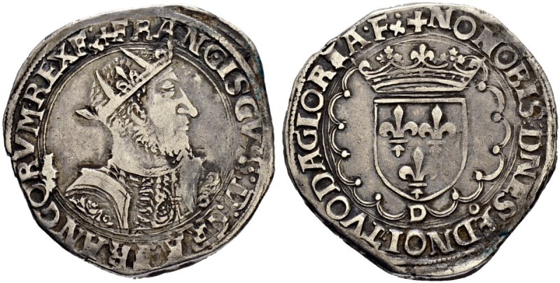 FRANKREICH
Königreich und Republik. François I. 1515-1547. Teston o. J., Lyon. ...