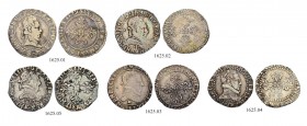 FRANKREICH
Königreich und Republik. Henri III. 1574-1589. 1/2 Franc 1579 G, 1587H, 1587 I, 1587 M, 1589 K. Ciani 1430, 1431. Sehr schön / Very fine. ...