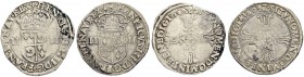 FRANKREICH
Königreich und Republik. Henri IV. 1589-1610. 1/4 Ecu du Dauphiné 1601 Z, 1604 Z, Grenoble. Duplessy 1236. Ciani 1518. Sehr schön / Very f...