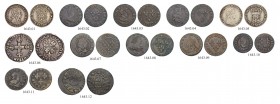 FRANKREICH
Königreich und Republik. Louis XIII. 1610-1643. 1/8 Ecu 1642 L. 1/12 Ecu 1642 A, 1643 A. Double tournois 1615 A, 1620 A, 1629 A, D, 1639 A...