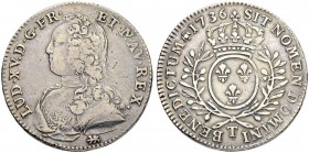 FRANKREICH
Königreich und Republik. Louis XV. 1715-1774. 1/2 Ecu aux lauriers 1736 T, Nantes. 14.72 g. Gadoury - (zu 313). Sehr selten / Very rare. L...