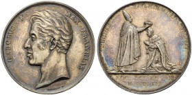 FRANKREICH
Königreich und Republik. Charles X. 1824-1830. Silbermedaille 1825. Auf seine Königsweihe durch den Erzbischof von Reims. Stempel von R. G...