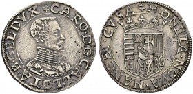 FRANKREICH
Lothringen, Herzogtum. Karl III. 1545-1608. Teston o. J. (1564-1574), Nancy. Münzmeisterzeichen B (Nicolas Briseur). 9.28 g. Flon 641,71. ...