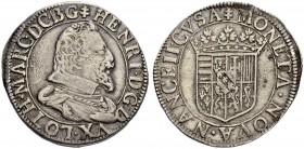 FRANKREICH
Lothringen, Herzogtum. Heinrich II. 1608-1624. Teston o. J., Nancy. 8.85 g. Flon 673,10. Sehr schön / Very fine. (~€ 130/~US$ 160)