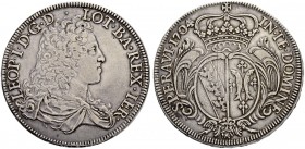FRANKREICH
Lothringen, Herzogtum. Leopold I. 1690-1729. Taler 1704, Nancy. 27.11 g. Flon 873,25. Dav. 2387. Selten / Rare. Leicht justiert / Minor ad...
