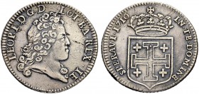 FRANKREICH
Lothringen, Herzogtum. Leopold I. 1690-1729. Teston 1716, Nancy. 8.16 g. Flon 899,95. Kleine Kratzer / Small scratches. Sehr schön / Very ...