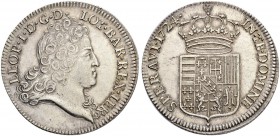 FRANKREICH
Lothringen, Herzogtum. Leopold I. 1690-1729. Léopold d'argent 1724, Nancy. 20.29 g. Flon 917,141. Selten in dieser Erhaltung / Rare in thi...