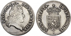 FRANKREICH
Lothringen, Herzogtum. Leopold I. 1690-1729. 1/2 Léopold d'argent 1724, Nancy. 10.10 g. Flon 917,142. Leicht justiert / Minor adjustment m...
