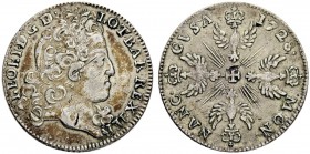 FRANKREICH
Lothringen, Herzogtum. Leopold I. 1690-1729. Masson de 12 sous 6 deniers 1728, Nancy. 3.40 g. Flon 930,161. Leicht justiert / Minor adjust...