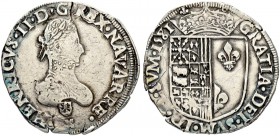 FRANKREICH
Navarra, Königreich. Henri II. 1572-1589. Franc 1581. 13.88 g. Duplessy 1399. Poey d'Avant 3479. Selten / Rare. Schrötlingsfehler / Flan d...